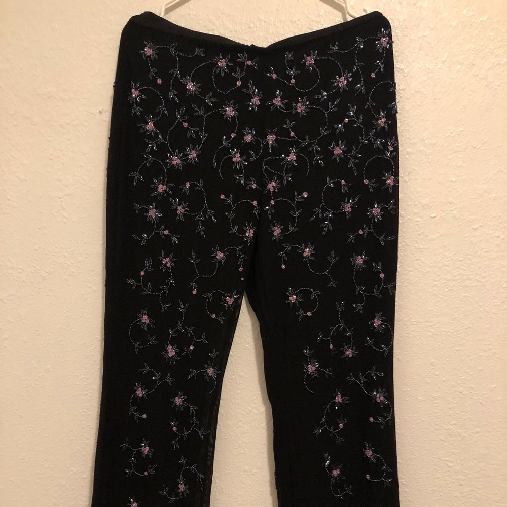 High Quality Sheer Overlay Beaded  Nordstrom Pants